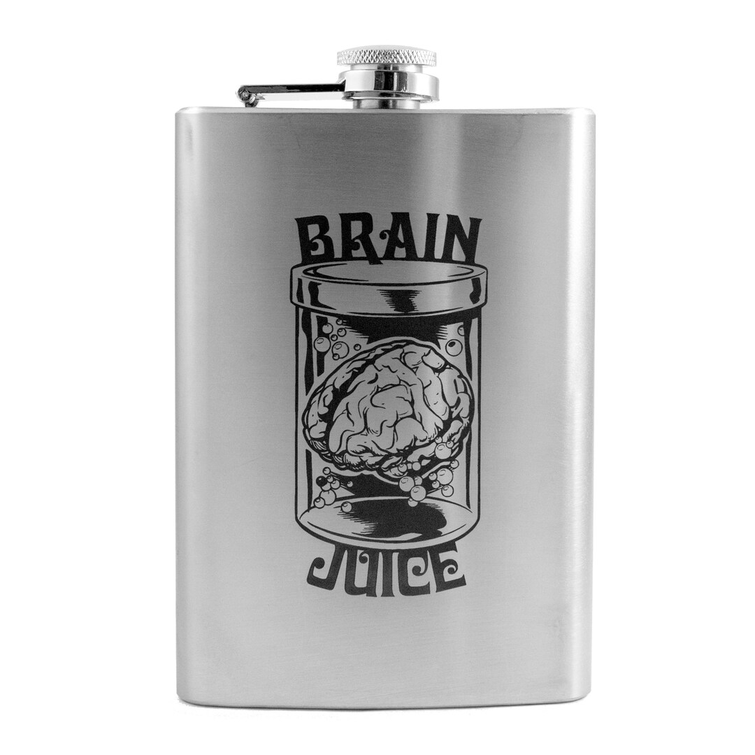 8oz Brain Juice Stainless Steel Flask 8oz Brain Juice Stainless Steel Flask